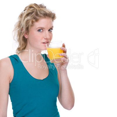 Woman with orange juice