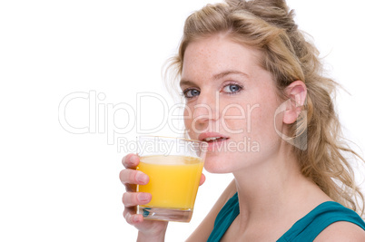 Woman with orange juice