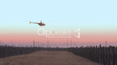 Helicopter at dawn
