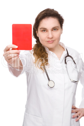 Doctor with red card
