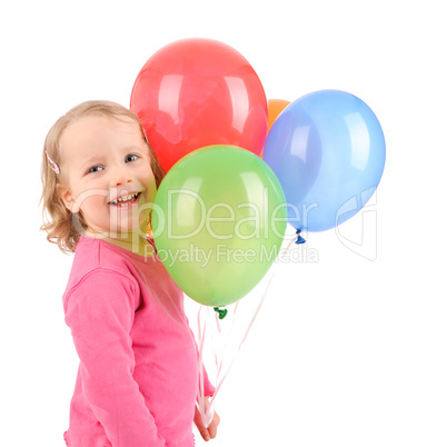 Girl with balloons