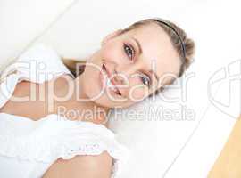 Portrait of a cheerful woman relaxing