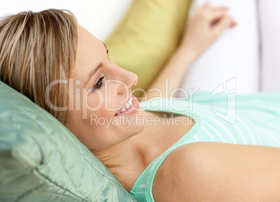 Portrait of a happy woman relaxing