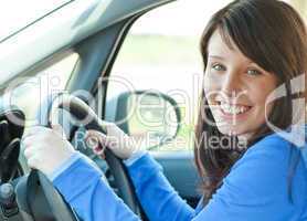 Young woman driving