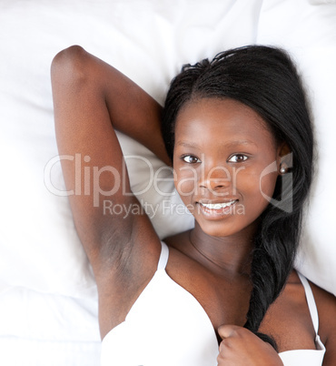 Attractive woman in underwear relaxing