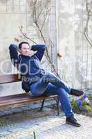 man sitting on a park bench