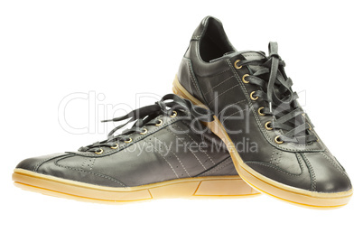 new black sneakers isolated on white
