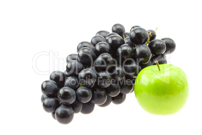 bunch of chocolate and apple isolated on white