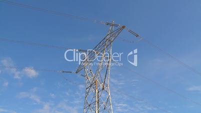Power lines pylon time lapse