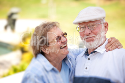 Happy Senior Couple in The Park