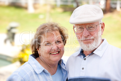 Happy Senior Couple in The Park