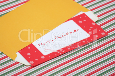 Letter to santa in an envelope