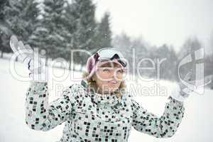 Happy girl in winter