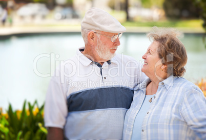 Happy Senior Couple in The Park