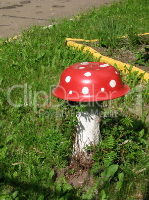 Red unusual mushroom