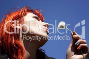 Woman with dandelion