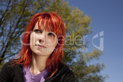 Portrait of redhead woman