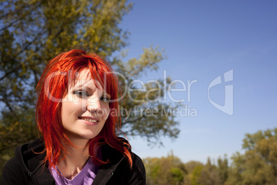 Portrait of redhead woman