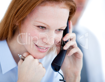 Confident businesswoman taling on phone