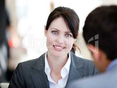 Self-assured businesswoman in a meeting
