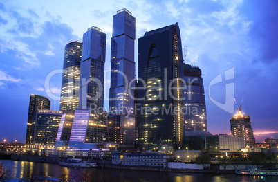 Skyscrapers at Evening. Moscow. Russia
