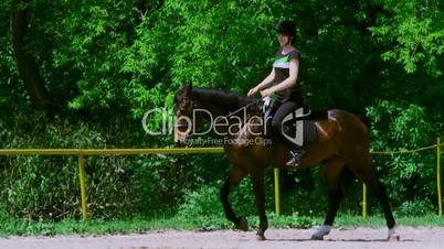 Female jockey riding
