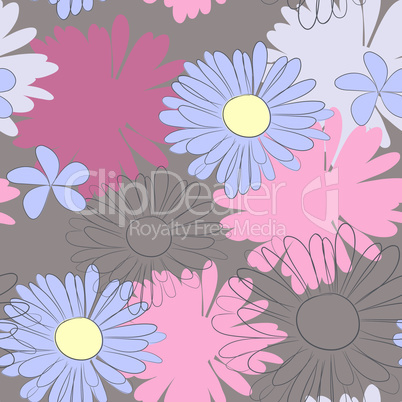Decorative seamless wallpaper with flowers