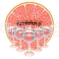 orange slice with cocktail glass
