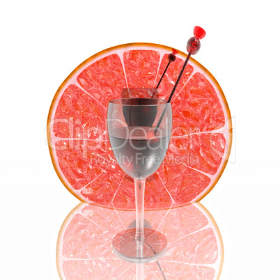 orange slice with cocktail glass