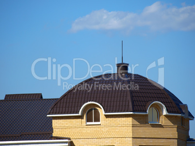 Roof of the house with a tower