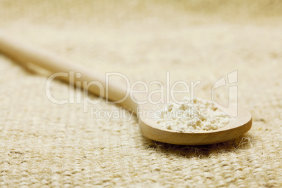 flour in a spoon