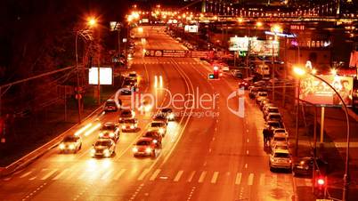 City car lights. Highway traffic. Time Lapse. Loop