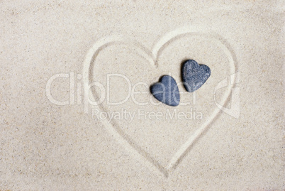 Herz  im Sand