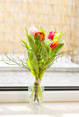 a spring bouquet with tulips