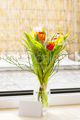 a spring bouquet with tulips