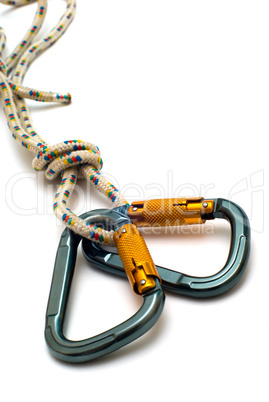 isolated two alpinism carabiners