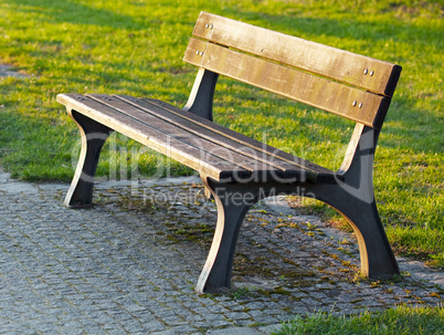 wooden bench in the park