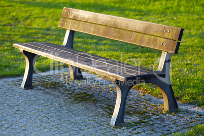 wooden bench in the park