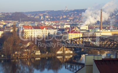 morning view of the Vltava River in Prague