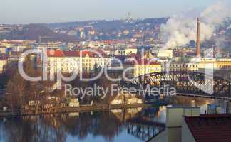 morning view of the Vltava River in Prague