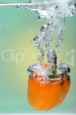 Orange sweet pepper splash