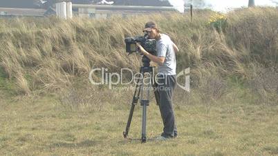 camera man shooting footage
