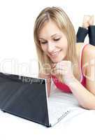 Attractive woman surfing the internet