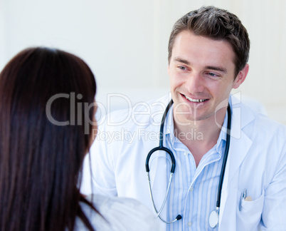 Portrait of a male doctor talking with his patient