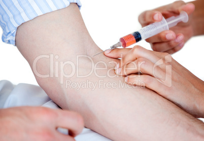 Close up of an isolated injection at the hospital