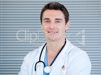 Portrait of a charismatic male doctor looking at the camera