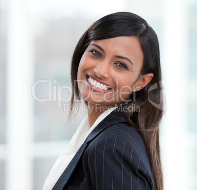 Portrait of a radiant businesswoman standing