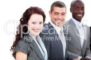 Cheerful multi-ethnic business people in a meeting