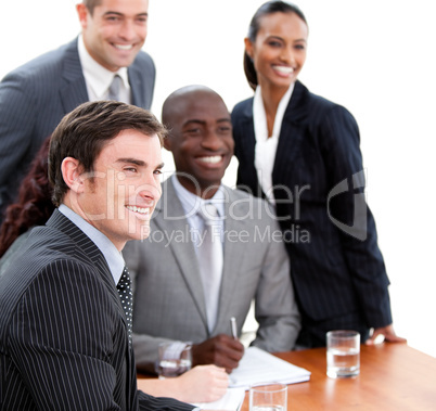 Confident multi-ethnic business people in a meeting