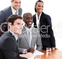 Confident multi-ethnic business people in a meeting